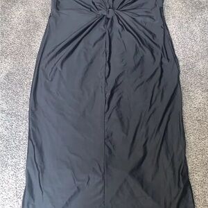 Elegant Black Knot-Front Dress